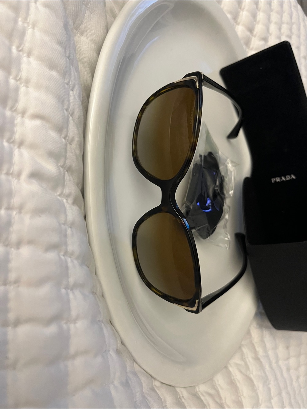 Prada Tortoiseshell Frame Sunglasses with Brown Lenses